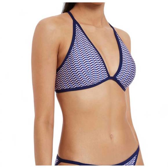 NEW JETS amoudi soft triangle bikini top in sapphire - Picture 2 of 4